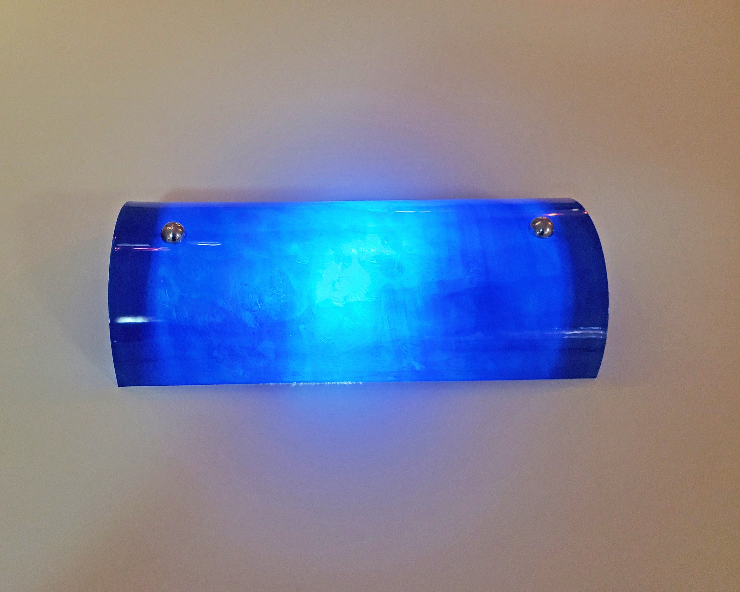 Art Glass Wall Sconce in organic Blue. Lighting sconce. Living Etsy