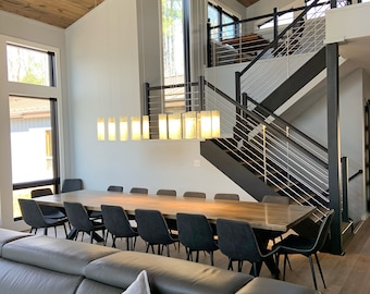 Dining Room Pendant Lighting: Wrinkled Clear & White, Customizable