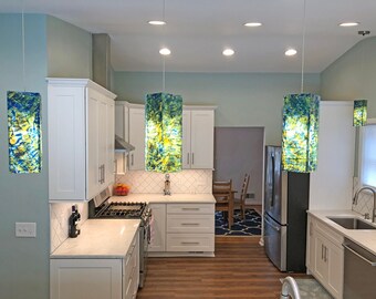 Artistic Kitchen Island Pendant Light: Deep Ocean Texture