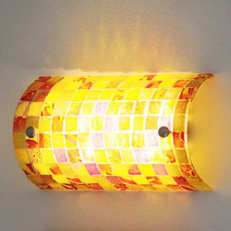Fused Glass Wall Sconce. Mosaic Design Lighting. Lighting Etsy