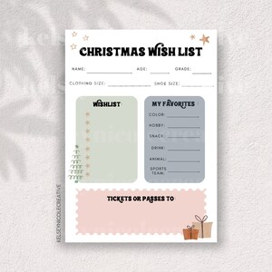 Weihnachtswunschliste! DIGITALER DOWNLOAD, Weihnachtsgeschenkführer-Wunschliste