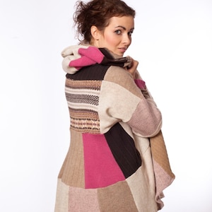 Women Cloak Pink Beige Cashmere Coat For Woman MAGNOLIA PINK Upcycled Clothing by Coolawoola Cashmere Sweaters Cardigan Woman
