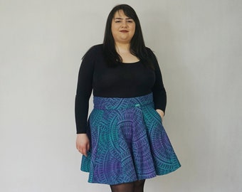 purple feathers organic cotton wrap skirt plus size coolawoola