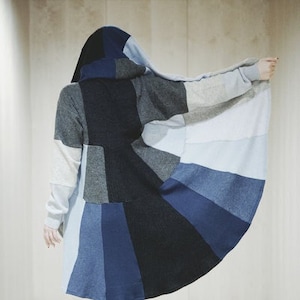 Cashmere Blue Cardigan Coat Multiwear Sweater by Coolawoola PureCashmere Fashion