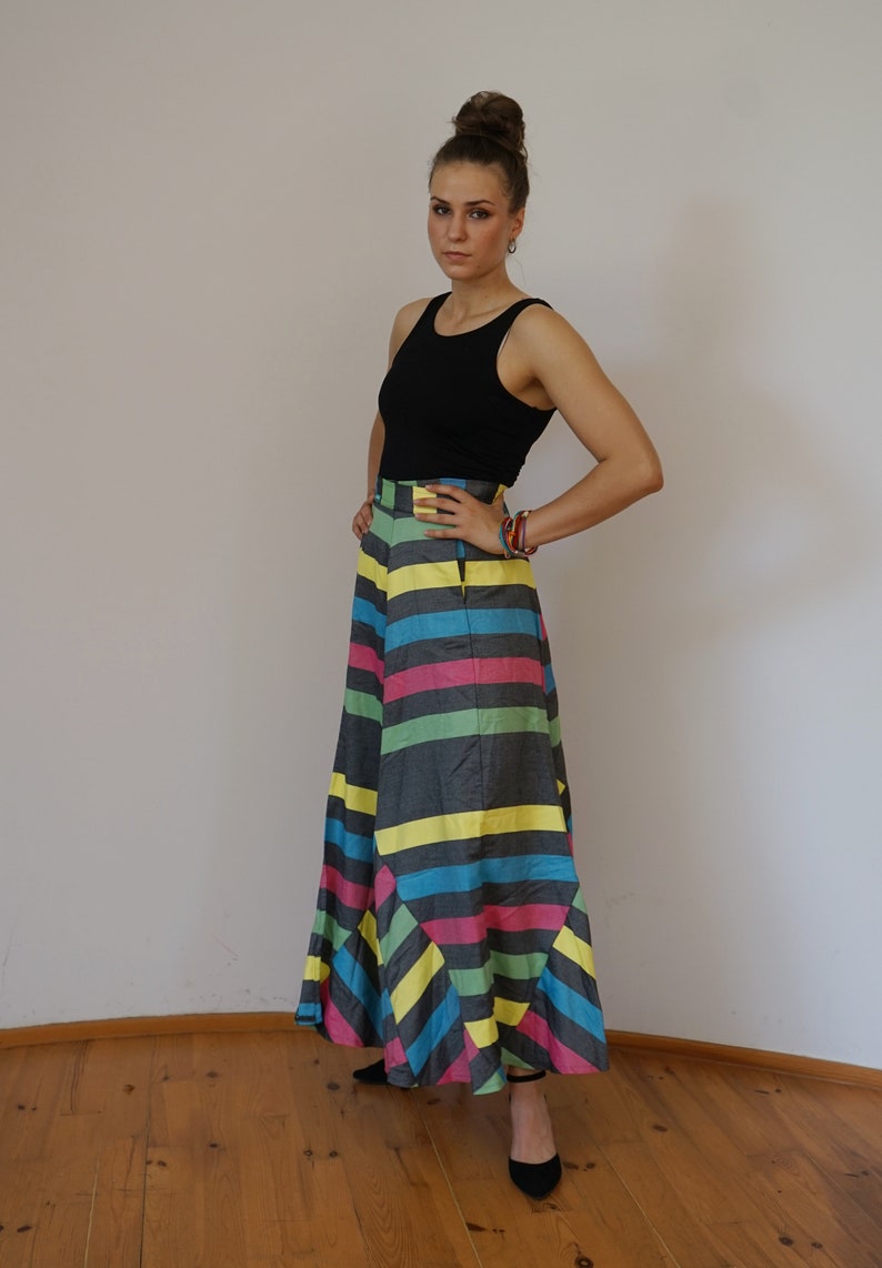 floor length colorful wrap skirt organic cotton coolawoola image 3