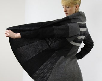 black coolawoola pure wool sweater, upcycled soft cashmere  multiwear