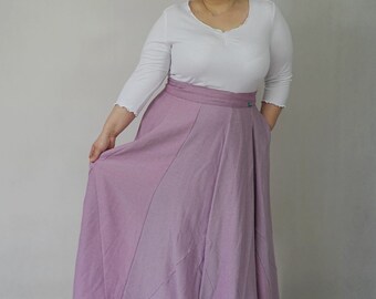 Pink Floor Length Skirt, Chunky Organic Cotton, Bridesmaid Skirt All Sizes