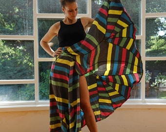 floor length colorful wrap skirt organic cotton coolawoola