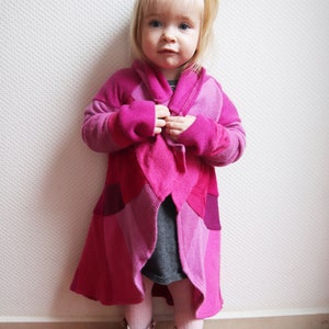 Mädchen Rosa Cardigan upcycled reines Kaschmir Cape