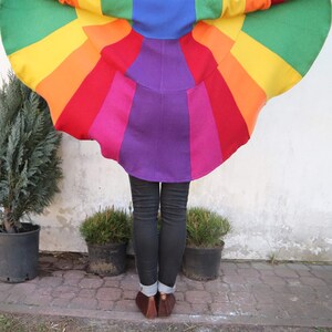 Rainbow Upcycled Wool Patchwork, Circle Pure Wool Cardigan Coolawoola image 4