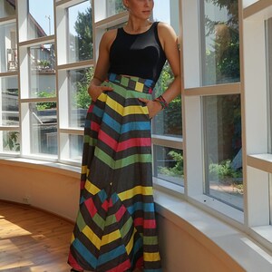 floor length colorful wrap skirt organic cotton coolawoola image 8