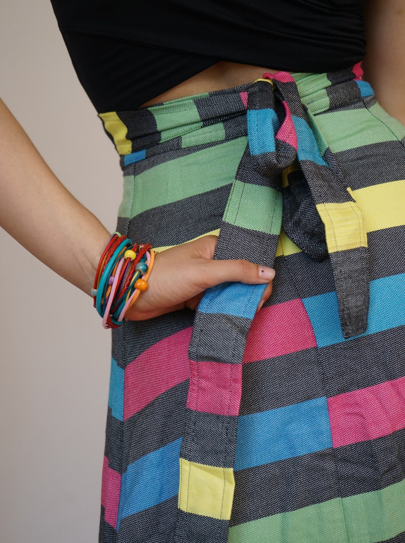 floor length colorful wrap skirt organic cotton coolawoola image 7