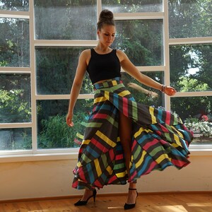 floor length colorful wrap skirt organic cotton coolawoola image 10