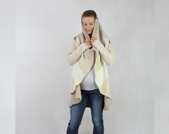 Vanilla Maternity Cardigan, Pregnancy Multifunction Coat by Coolawoola, Upcycled Pregnant Cape