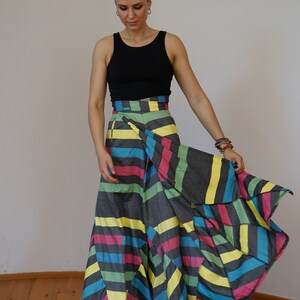 floor length colorful wrap skirt organic cotton coolawoola image 4