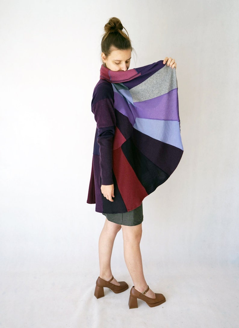 Magenta Pure Cashmere Upcycled Coat Sustainable Sweater Coolawoola