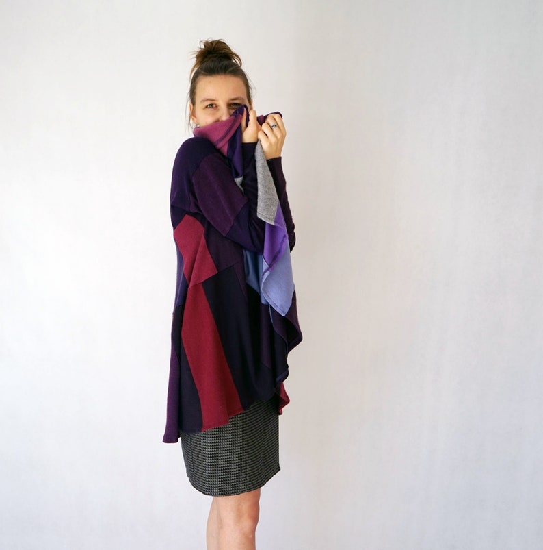 Magenta Pure Cashmere Upcycled Coat Sustainable Sweater Coolawoola