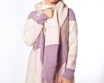 Spring Creamy rosa mujer pura lana abrigo por Coolawoola Custom Made reciclaje suéter abrigo orgánico mujer ropa