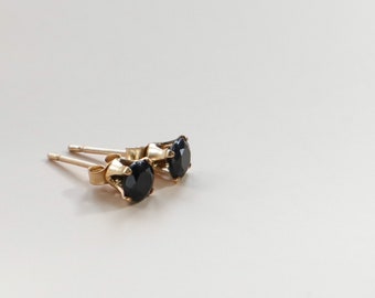 Black Onyx Stud Earrings, 14k Gold Filled Stud Earrings, Gemstone Earrings, Gold Filled Earrings, Black Earrings, Minimalist Stud Earrings