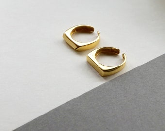 GOLDPLATED silver Ring RECTANGLES Sterling silver SALE Goldplated silver ring Minimal adjustable ring.