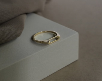 9k Solid Gold Geometric Ring, Dainty Gold Stacking Ring, 9k Fine Jewellery, Elegant Minimalist Ring, Gold Statement Ring, 9k Solid Gold Ring