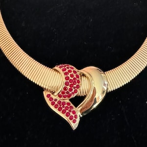 Givenchy Rhinestone Heart Slide Choker / Necklace