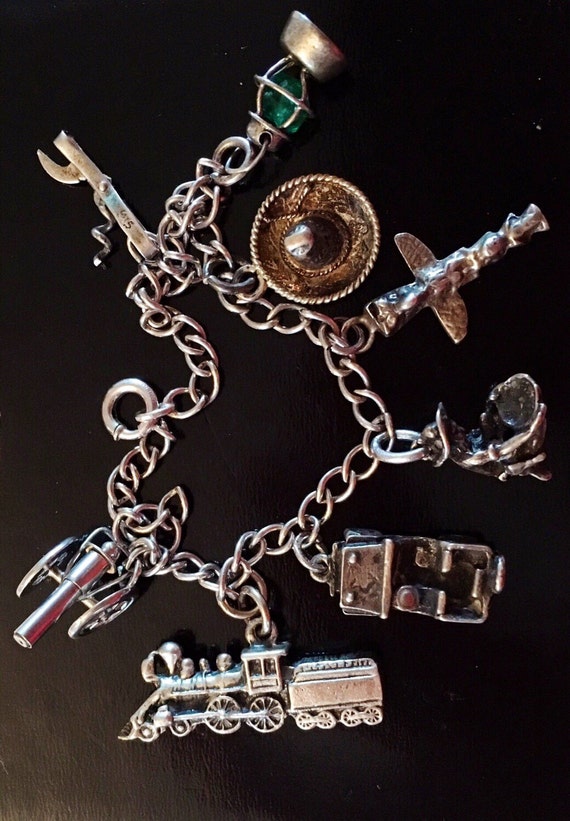 Sterling Western Themed Charm Bracelet