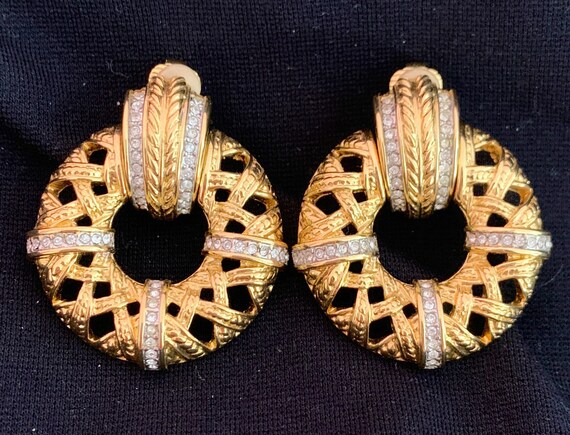 Swarovski Rhinestone Statement Earrings - image 1