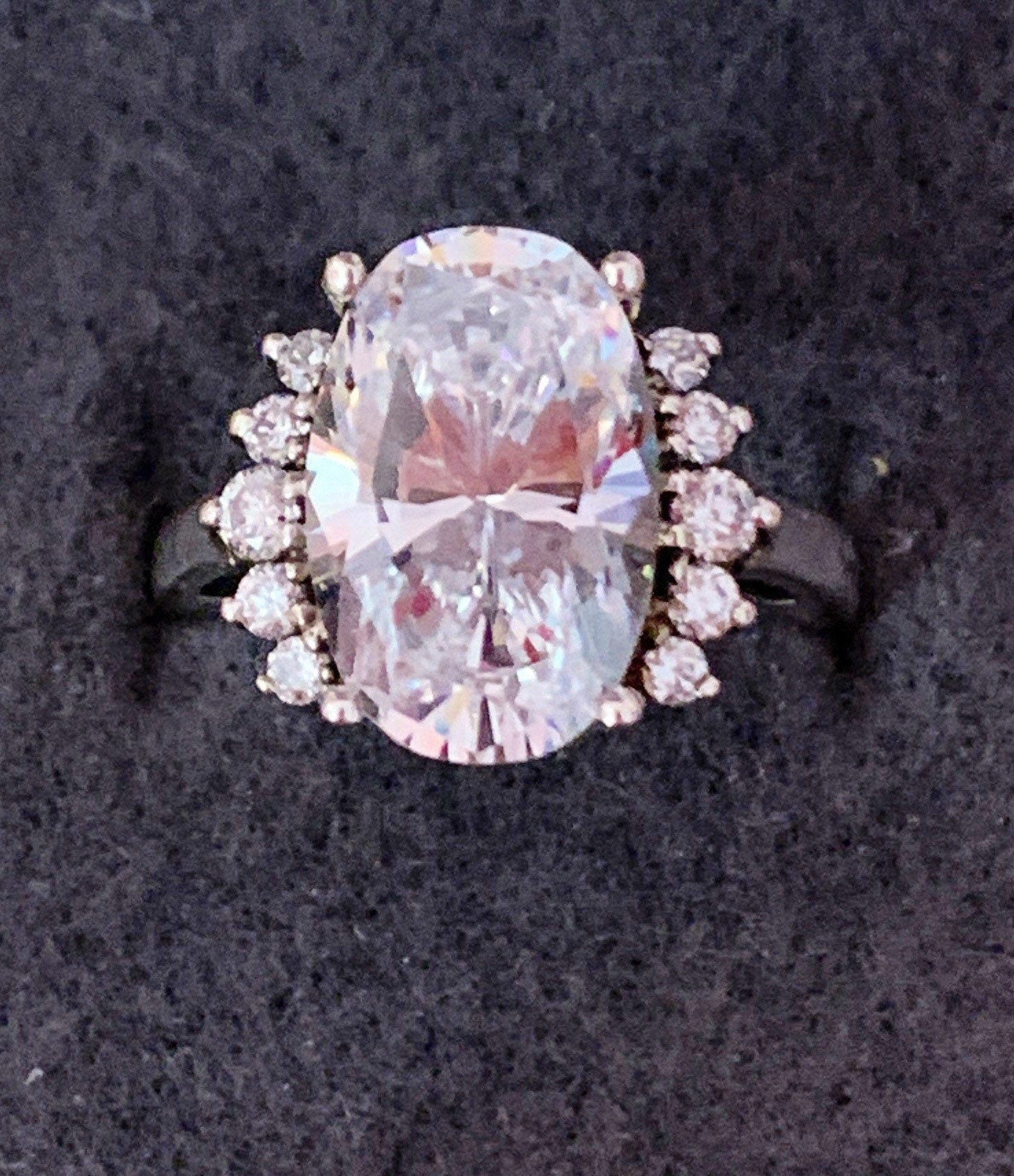 Sterling Diamonique CZ Ring - Etsy