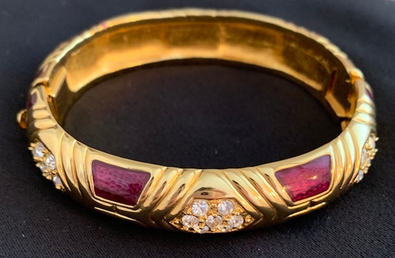 Joan Rivers Rhinestone and Enamel Bangle