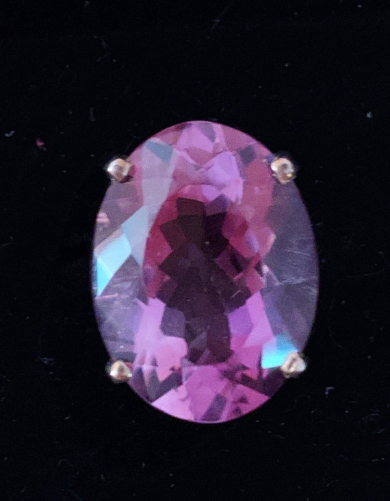 Sterling Ring with Large Oval Solitaire - image 1