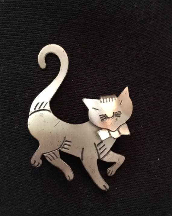 Danecraft Sterling Cat Brooch / Pin - image 3