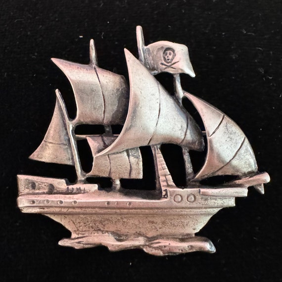 Marleen Sterling Pirate Ship Brooch / Pin