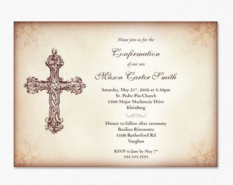 confirmation invite etsy