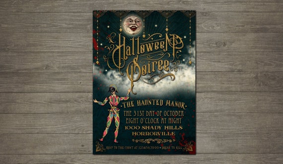 Halloween Soiree / Halloween Party Invitation / Vintage