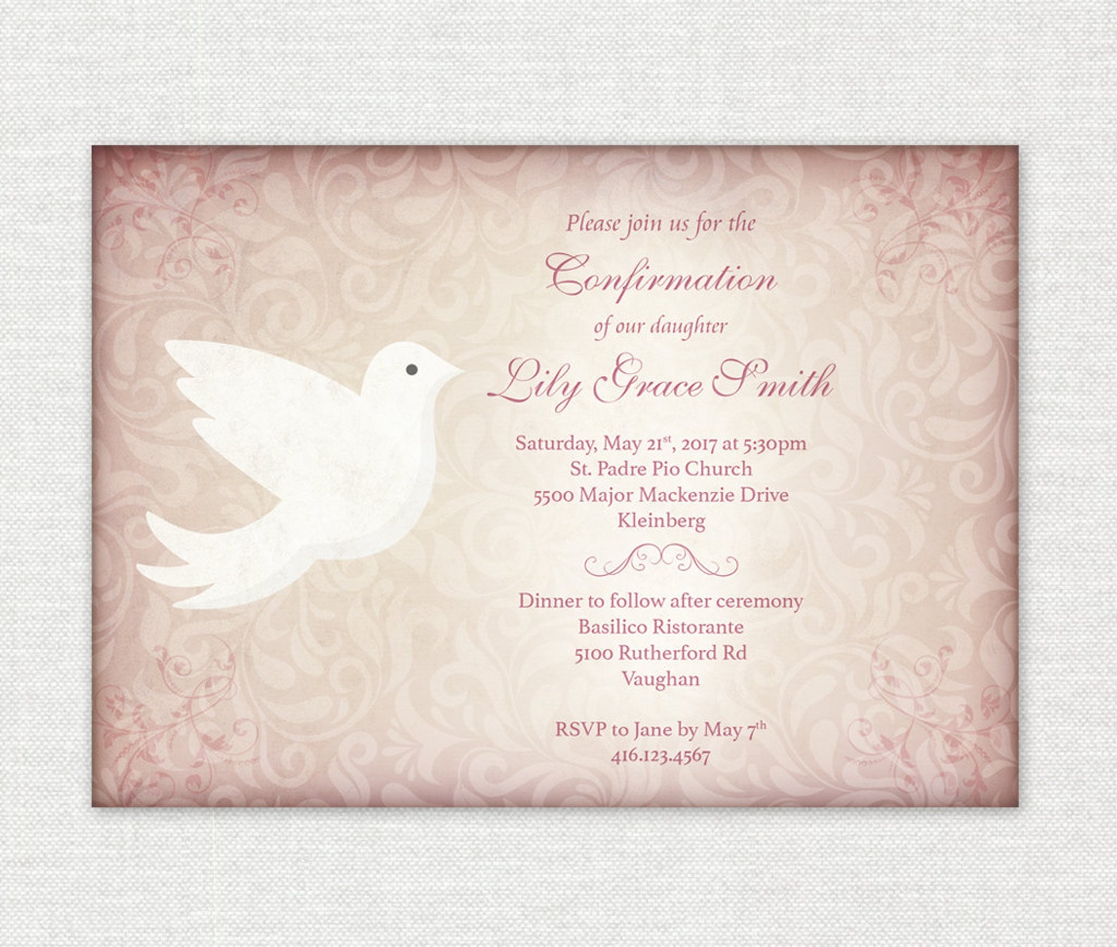 Confirmation Girl Vintage Invitation / Confirmation Girl Etsy Canada