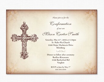 Confirmation Invitation / Boy's Confirmation / DIY Printable