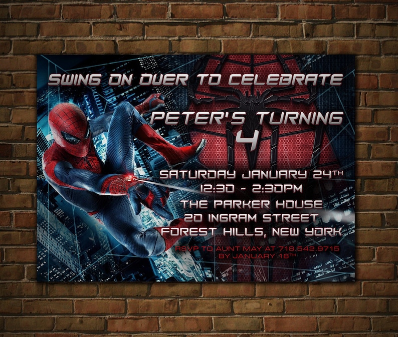 Spider-man Birthday Invitation/diy Printable - Etsy