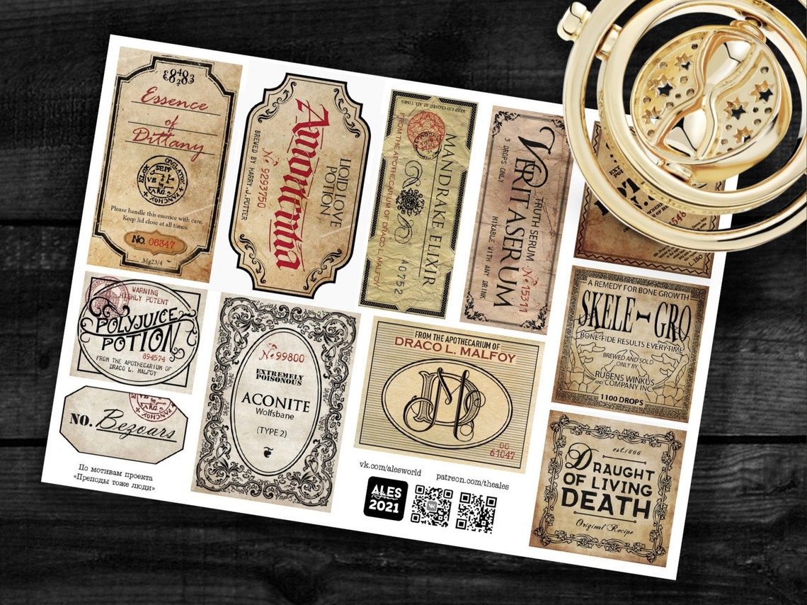 Etiquetas de las pociones Harry Potter Etsy Etiquetas de las pociones Harry Potter Etsy