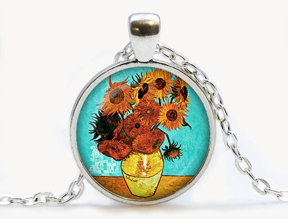 van gogh sunflower necklace