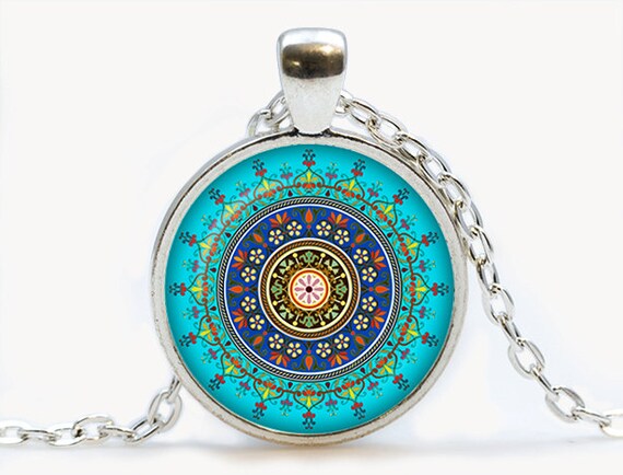 Unique Jewelry Mother/'s Day Gift Glass Necklace Jewelry Gift For Her Handmade Art Pendant Mandala Jewelry Pendant