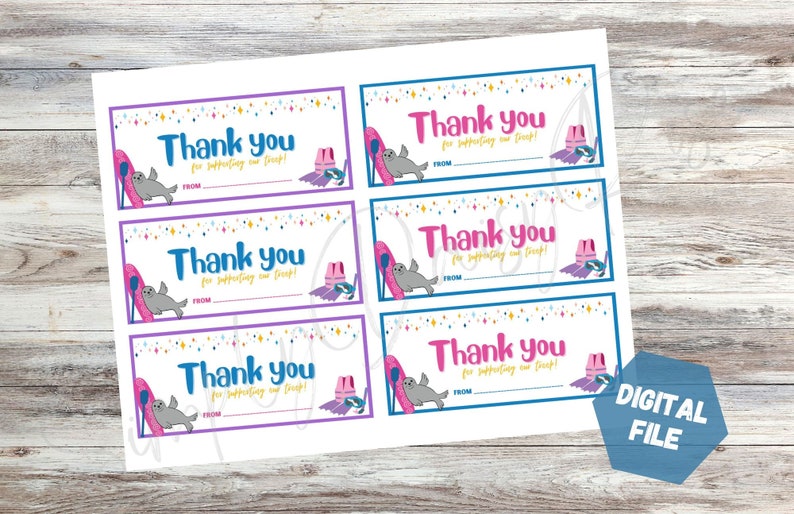 Girl Scout Fall Product Thank You Card Tag INSTANT DOWNLOAD Etsy