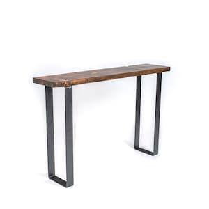 FREE SHIPPING Steel and wood console table || rustic entry table || industrial steel wood sofa table || wood metal foyer table