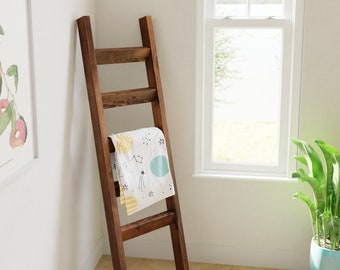 Rustic wood blanket ladder || rustic towel ladder rack || nursery decor || housewarming gift || farmhouse ladder