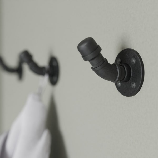 Industrial pipe hook || coat rack || towel rack || hanger || industrial chic