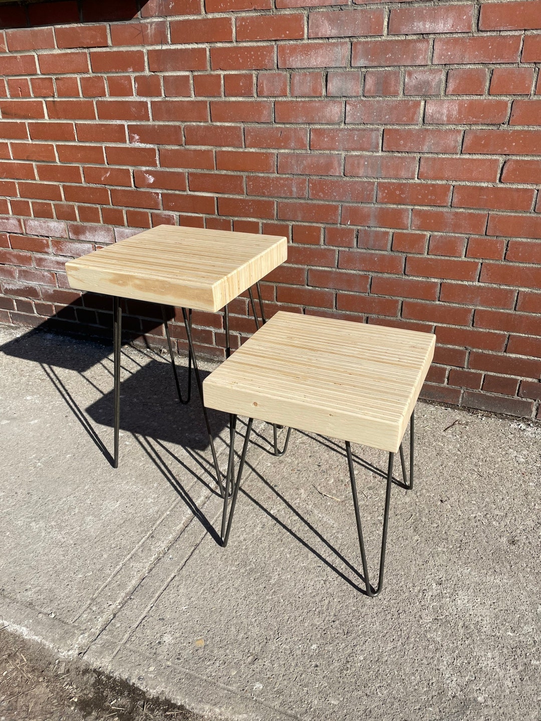 End Grain Plywood Side Table Plywood End Table Retro Etsy