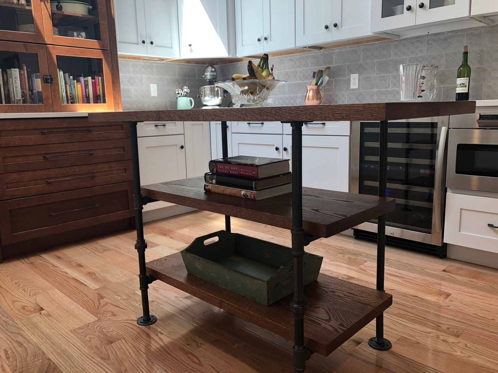 Industrial Pipe and Wood Kitchen Island Steel and Wood Etsy