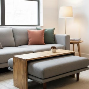 Ottoman sled || ottoman coffee table tray || FREE SHIPPING || coffee table tray || over ottoman coffee table || floor hight ottoman cover image 3