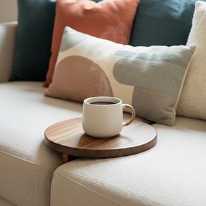 wooden sofa cup holder || sofa tray || sofa drink holder || sofa seat tray rest || sofa cushion tray FREE SHIPPING