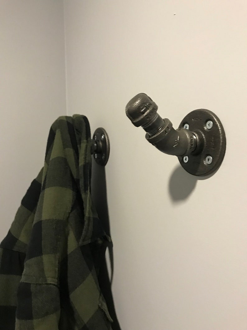 Industrial pipe hook coat rack towel rack hanger Etsy